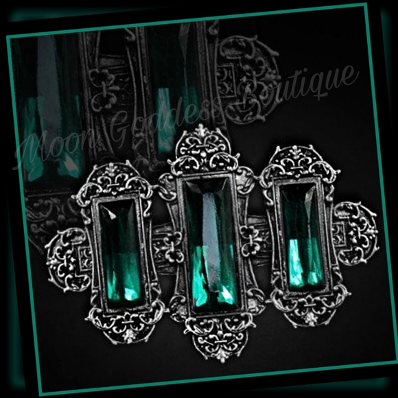 Restyle Accessories - Gothic Emerald Victorian hair barrette